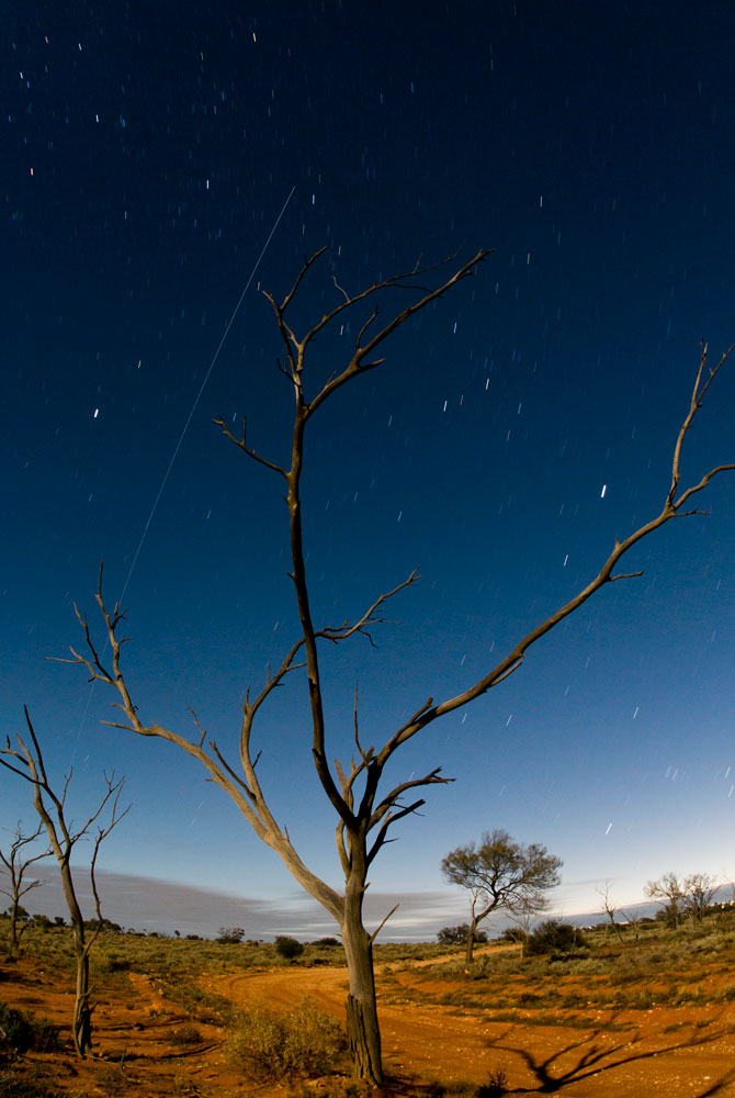 Scenery Looking Down Desert Night Shot Scenery Looking Down Desert Night Shot