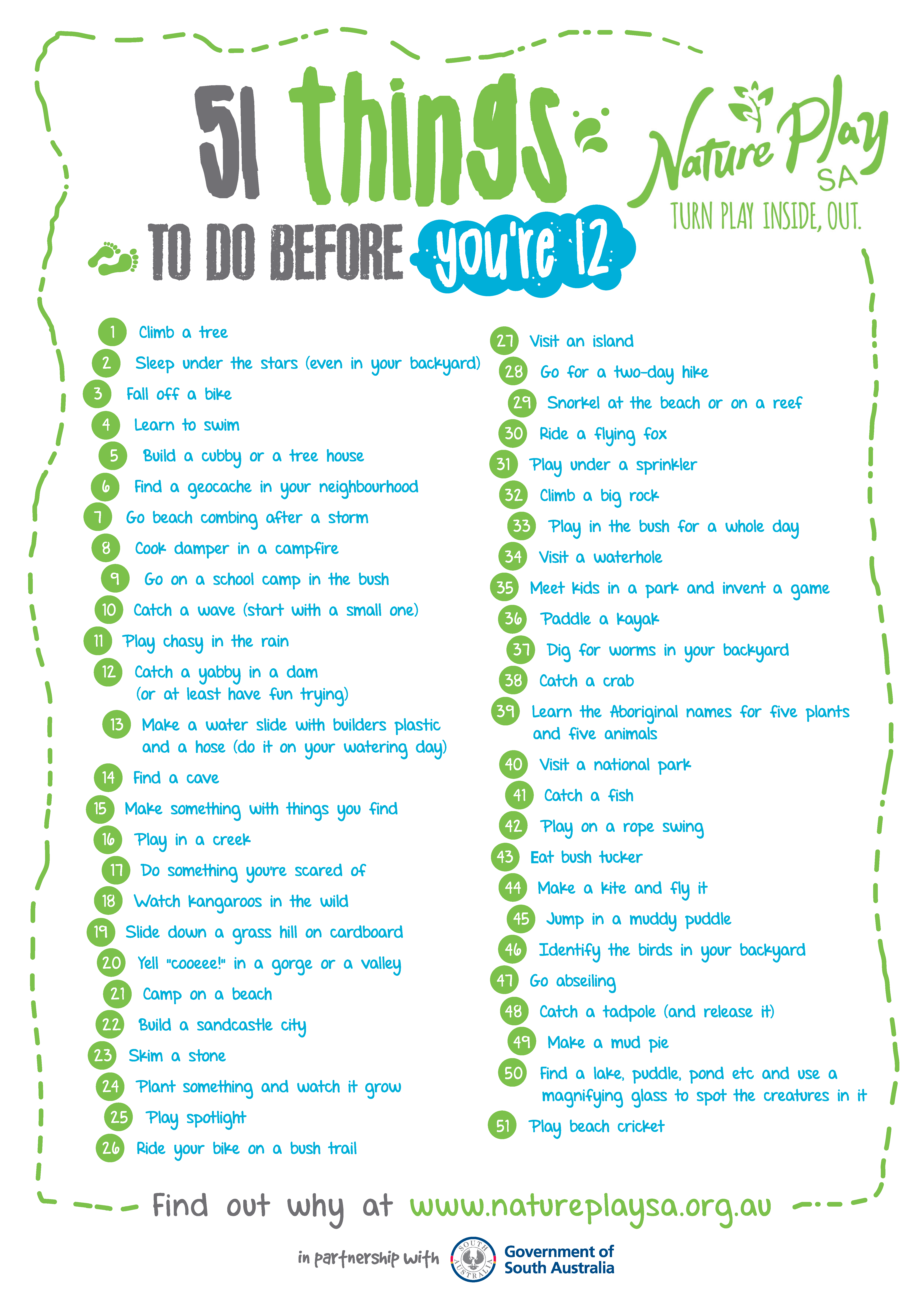 51 things nature play 51 Things nature play list